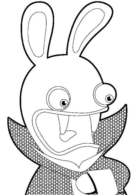 Coloriage Lapin Crétin Vampire dessin gratuit à imprimer