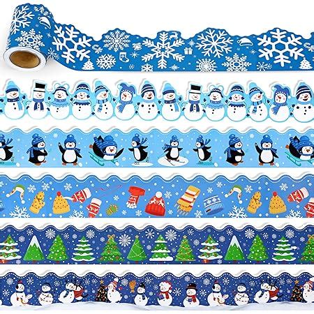 Buy 157 Ft Christmas Winter Bulletin Board Borders Snowflake Winter