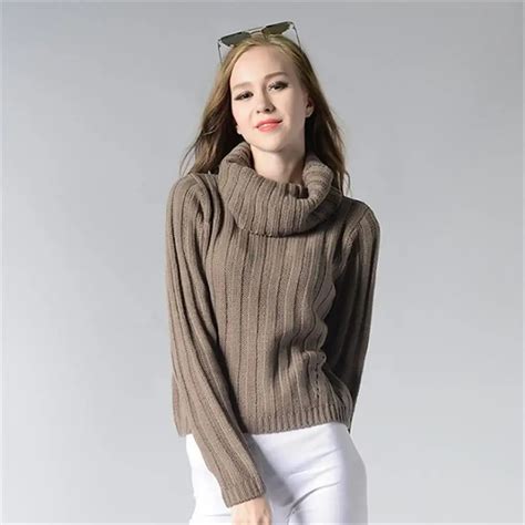 2018 Ladies Autumn And Winter New High Collar Sweater Womens Round