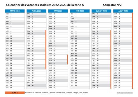 Calendrier Scolaire 2022 2023 à Consulter Télécharger Et Imprimer En Pdf