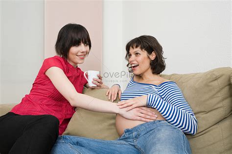 Friends Touching Pregnant Womans Belly Picture And Hd Photos Free