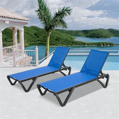 Amazon Domi Patio Chaise Lounge Outdoor Aluminum Polypropylene