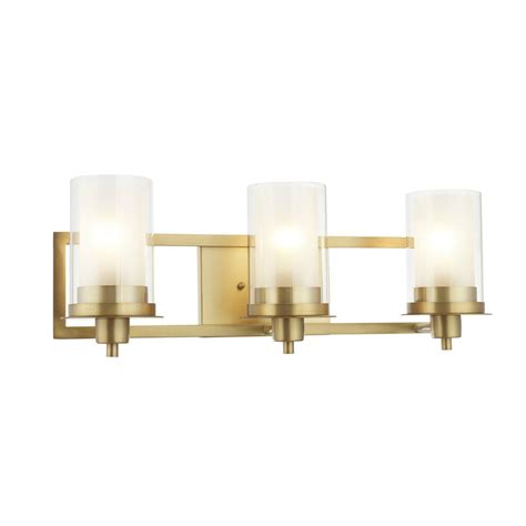 Designers Impressions Juno Brushed Brass 3 Light Wall Sconce Bathroom Fixture