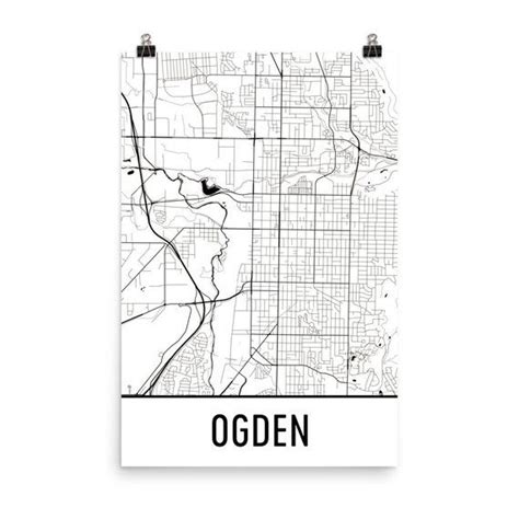 Ogden Map Ogden Art Ogden Print Ogden Ut Poster Ogden Utah Etsy