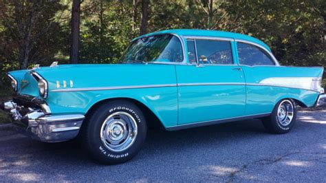 1957 Chevrolet Bel Air 2 Door Ps Pb Auto Tropical Turquoise Classic Chevrolet Bel Air