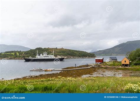 The Ferry Arrives from Nesna at the Levang Ferry Landing on the ...