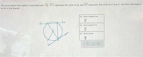 Solved The Circle Below Has Center O And Diameter Overline UQ