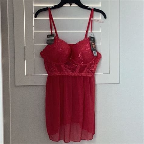 Daisy Fuentes Intimates Sleepwear Daisy Fuentes Red Lingerie Push Up With Matching Panties