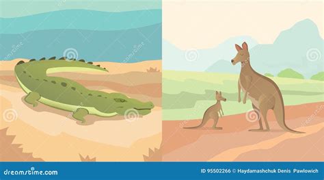 Kangaroo With Baby Kangaroo In Pouch Cartoon Vector | CartoonDealer.com ...