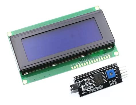 Pantalla LCD 20x4 2004 con fondo azul y módulo Arduino I2C Pic