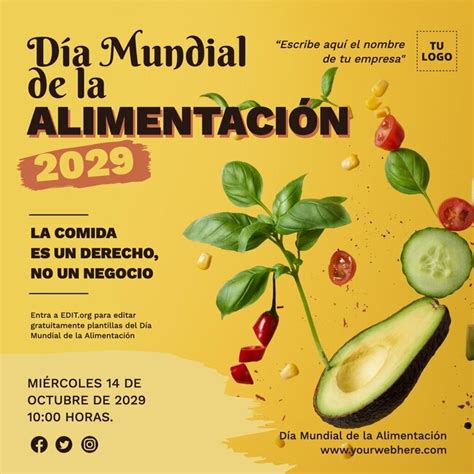 Carteles del Día Mundial de la Alimentación editables