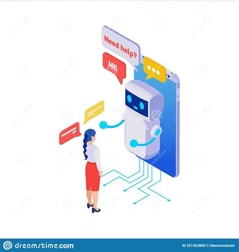 Chatbot Isometric Illustration Stock Vector Illustration Of Chat Device 251363809