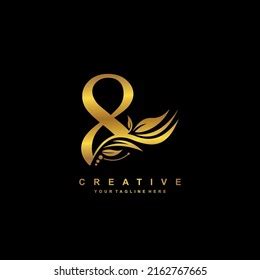 Gold Number 8 Logo Vector Design Stock Vector (Royalty Free) 2162767665 ...