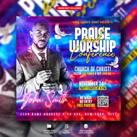 Premium Psd Praise And Worship Church Flyer And Social Media Web Banner Template