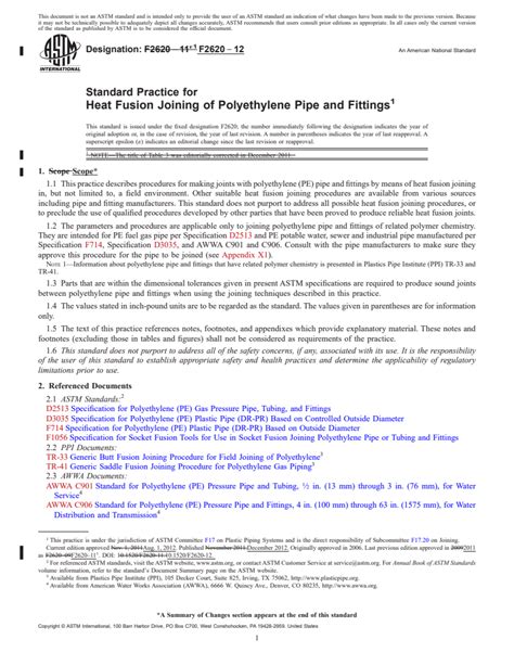 ASTM F2620 12 Standard Practice For Heat Fusion Joining Of