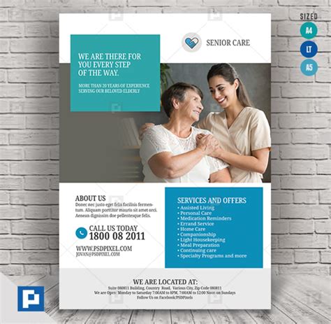 Home Care For Senior Flyer Psdpixel