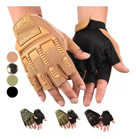 Guantes Motocicleta Militar Tacticos Medio Dedo Proteccion Meses Sin