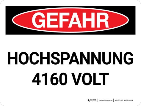 Gefahr - Hochspannung 4160 Volt (Danger - High Voltage 4160 Volts ...