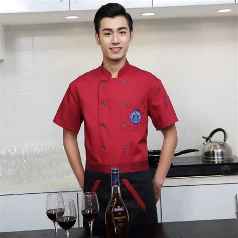 Chef Wear Short Sleeved Adult Kitchen Chef Uniform Male Fashionable ...