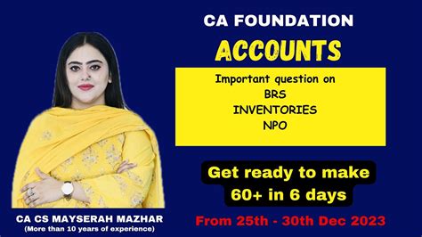 REVISION FOR CA FOUNDATION ACCOUNTS Part 4 By CA CS MAYSERAH