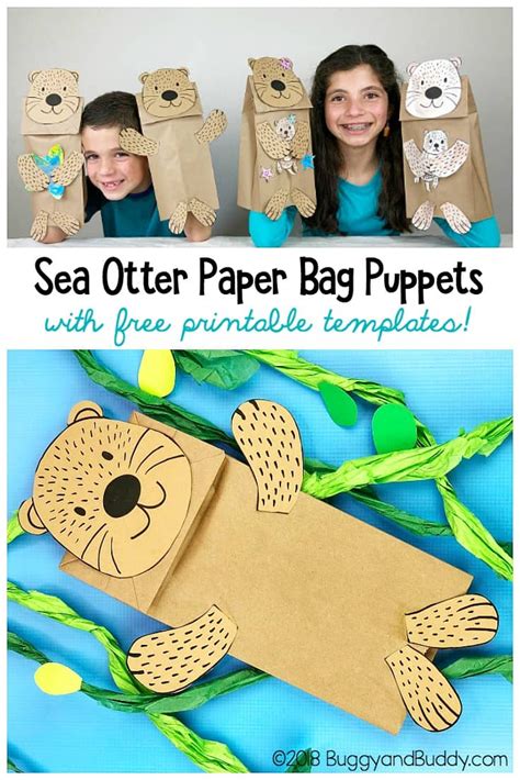 Quick and easy sea otter paper bag puppet craft for kids – Artofit