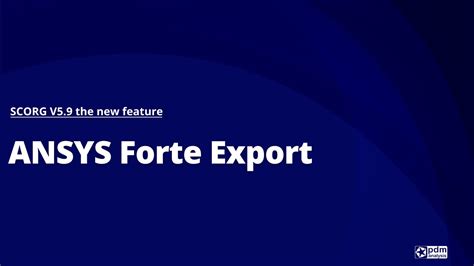 ANSYS Forte Export SCORG V5 9 Design And Analysis Of Machines YouTube