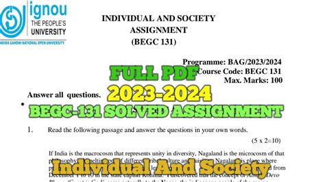 Begc Solved Assignments Begc Individual And Society