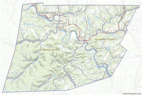 Topographic Map Of Wyoming County Pennsylvania Wyoming Pennsylvania