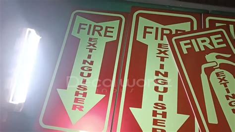 Emergency Exit Fire Extinguisher Sign Glow In The Dark Cut Out Luminous