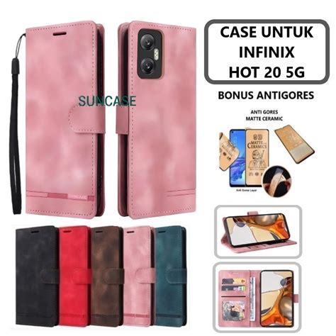 Jual Infinix Hot G Case Kulit Model Flip Buka Tutup Ada Tempat Foto Dan Tali Shopee