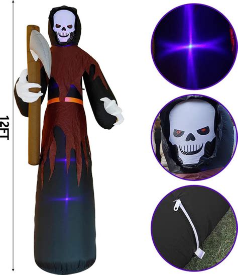 The Holiday Aisle Ft Halloween Inflatables Large Lighted Reaper