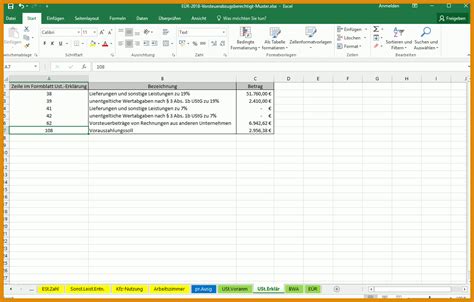 Wundersch Nen Excel Vorlage Einnahmen Berschussrechnung E R Pierre