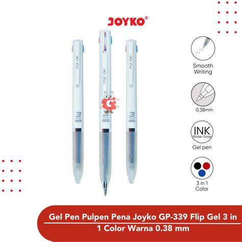 Jual Gel Pen Pulpen Pena Joyko GP 339 Flip Gel 3 In 1 Color Warna 0 38