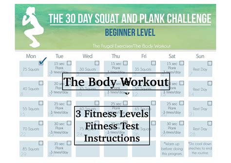 30 Day Squat Challenge Chart Printable