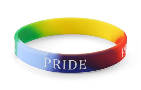 Gay Pride Rainbow Colour Silicone Wristband Pack Of 50 Uk