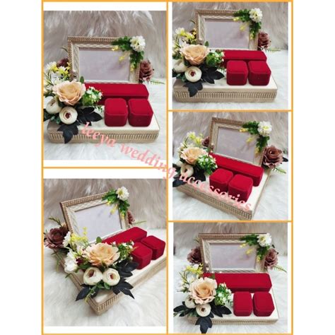 New Arrivalgubahan Frame Mas Kahwin C W Bekas Rantai Tangan Pc Bekas Cincin Light Nude