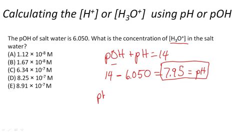 How To Find Oh Concentration From Ph