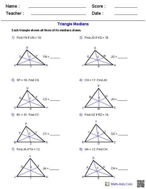 Math Aids Triangle Angle Bisector Worksheet Answers Angleworksheets