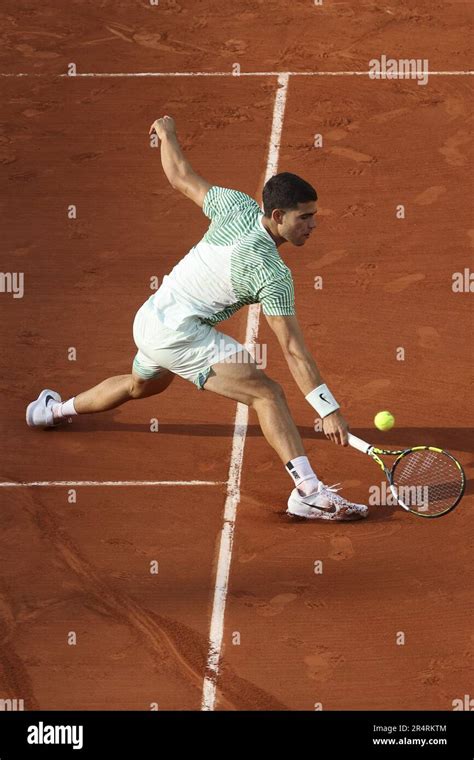 Carlos Alcaraz Of Spain During Day Of The French Open Roland