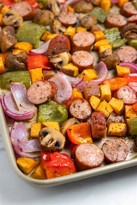 20 Minute Sausage Sheet Pan Dinner Lemons Zest