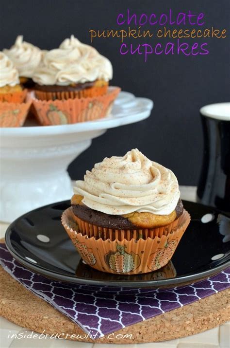 Inside BruCrew Life Chocolate Pumpkin Cheesecake Cupcakes Pumpkin