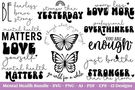 Inspirational Svg Bundle Mental Health Graphic By Rumi Design