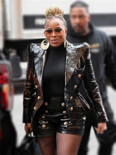 Cbs Mornings Mary J Blige Leather Blazer Jacket Hub