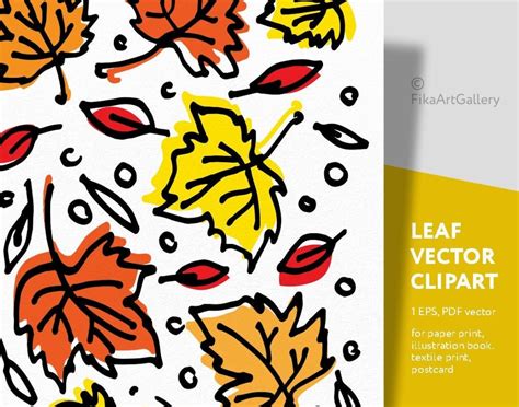 Leaves Vector EPS Clipart, Autumn Leaf, Illustration, Clip Art, Decor ...