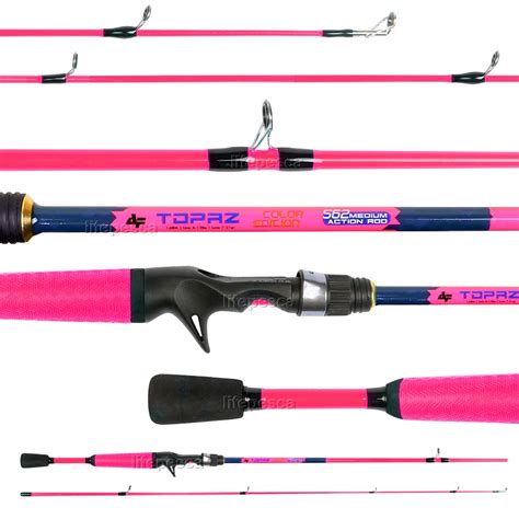 Kit Vara Topaz Pink 1 68m 6 12lbs 2 Partes Carretilha Albatroz