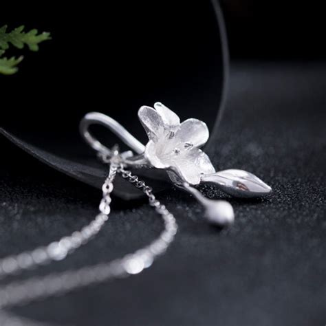 S925 Sterling Silver Niche Personality Design Campsis Grandiflora