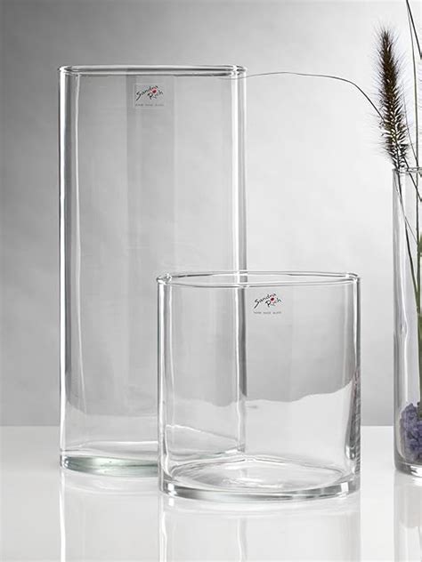 Amazon De Glasvase CYLI Glas Vase Tischvase Blumenvase Zylinder 40 Cm