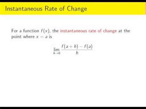 Instantaneous Rate Of Change YouTube