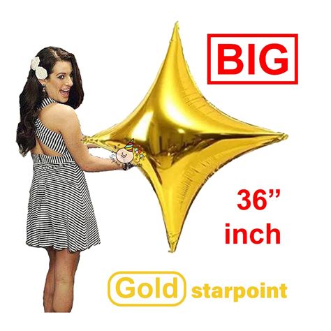 4 Side Star Point And Starburst Spike Foil Balloon Tala Diamond Shape