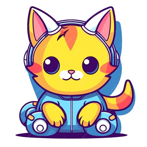 Premium Vector Cat Gaming Cartoon Tshirt And Mug Design Graphic